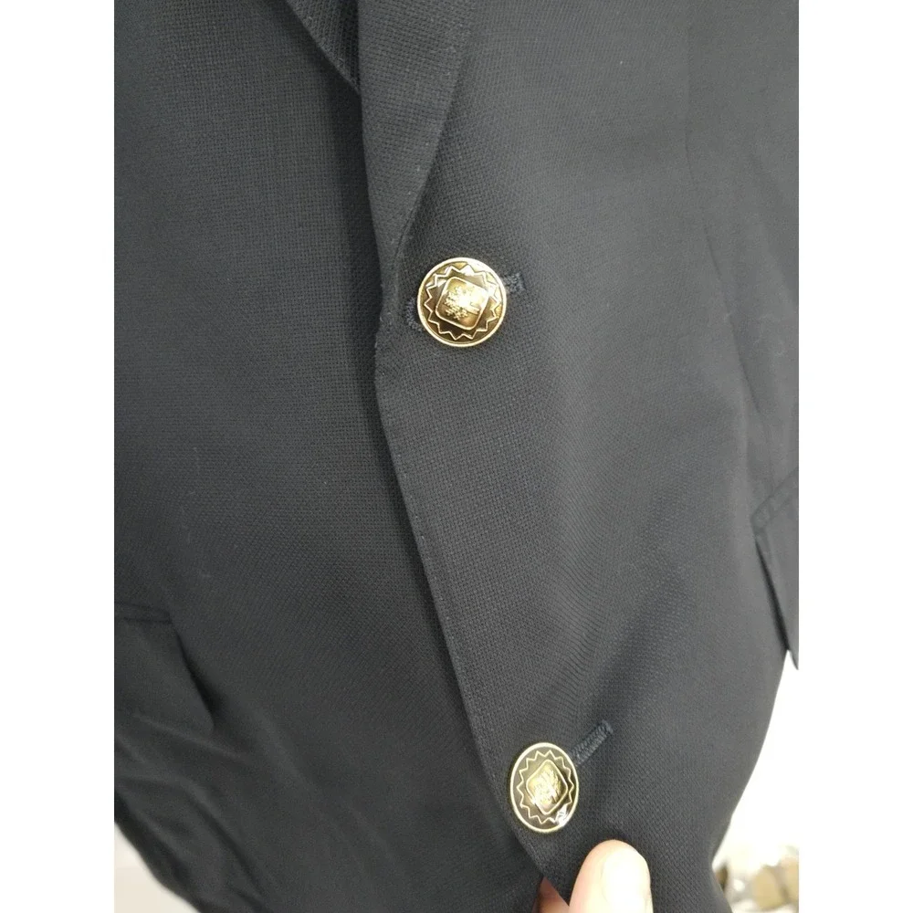 Canali Italy Woolmark Pura Lana Vergine‎ 54 mens blue suit jacket gold button